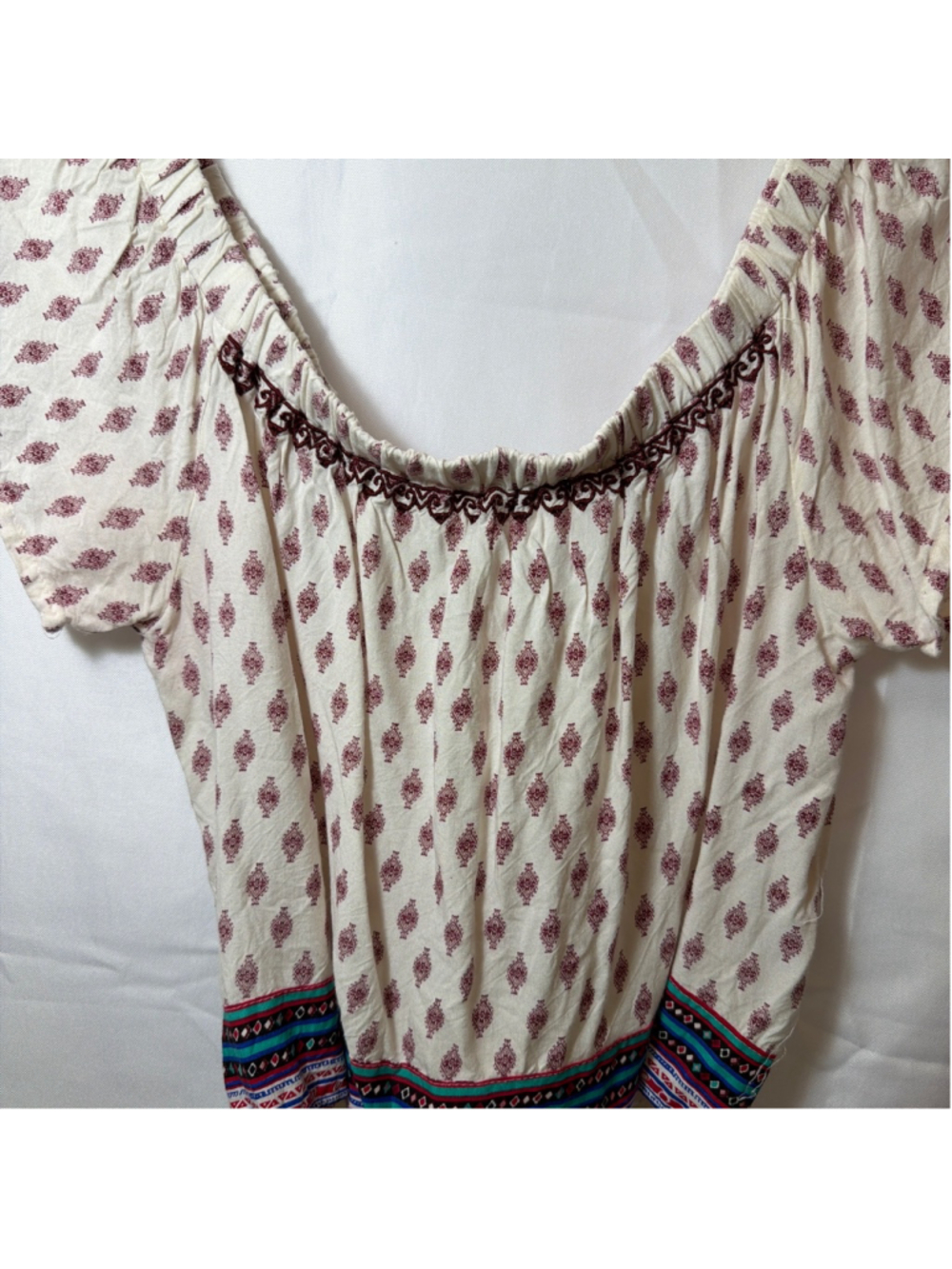 Charlotte Russe Y2K Boho Indie Cropped Peasant Halter Top Festival Bollywood L